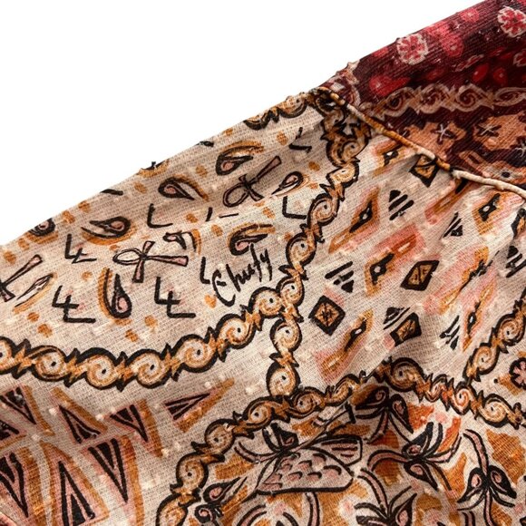 Chufy Nile Tales Floral Peasant Blouse‎ Red S Balloon Sleeve Boho Cottagecore - Picture 7 of 13